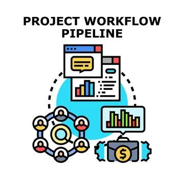 Project workflow pipeline concept vector illustration Stock Illustration