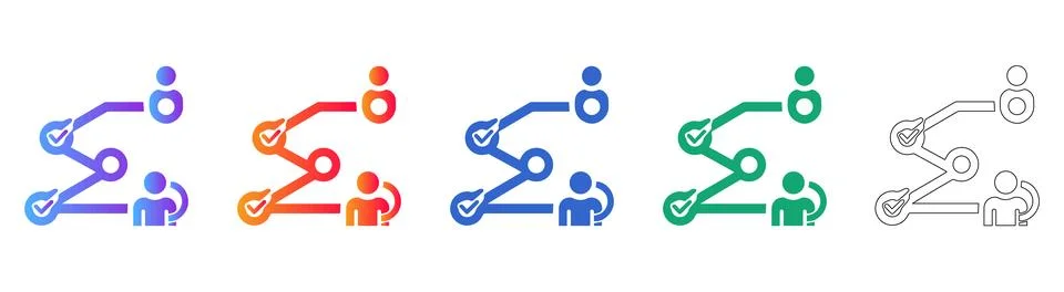 Project Workflow Progress Tracking Icon Set Stock Illustration