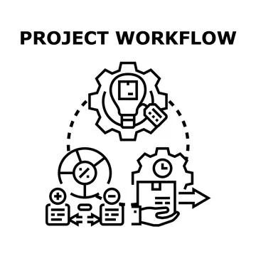 Project workflow system planning business strategy development イラスト素材