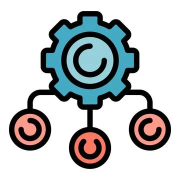 Project working system icon color outline vector Stock Illustration