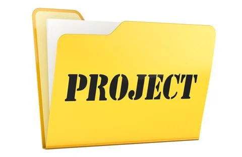 Project, yellow folder with documents. 3D rendering Stock-Illustration
