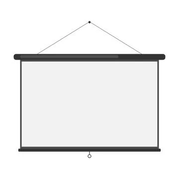 Projected screen, projected screen icon isolated on white background. Stock Illustration