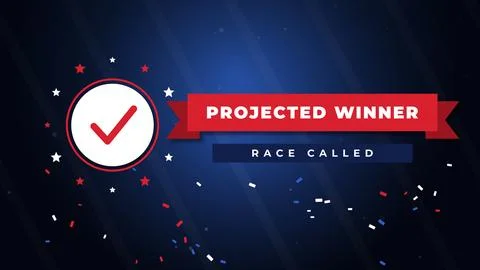 Projected Winner Election Night Broadcast Stock Illustration