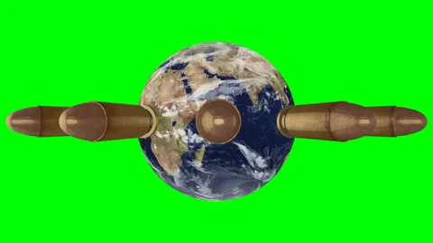 Projectiles turn around the world - loop Stock-Footage 166284555