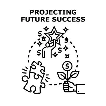 Projecting future success, growth, and opportunity vision Stock Illustration