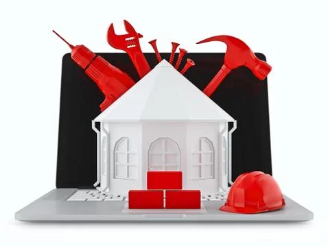 Projecting houses Stock Illustration