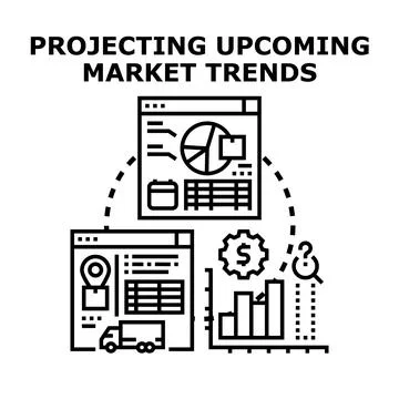Projecting upcoming market trends with data analysis Stock Illustration