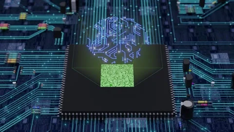 Projection of an electronic brain Stock Footage 151779872