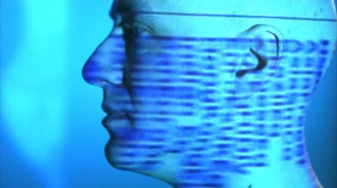 Projection, light effect, in the face of a man Stock Footage 11298228