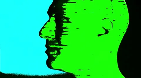 Projection, light effect, in the face of a man Stock Footage 11298273