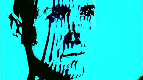 Projection, light effect, in the face of a man, Sweden. Stock Footage 51815250