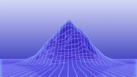 Projection of light grid onto mountain topography Stock Illustration