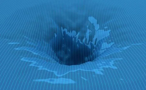 Projection of light strips onto pit topography Stock Illustration