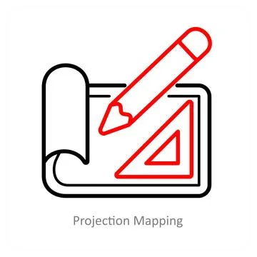 Projection Mapping and projection icon concept Stock Illustration