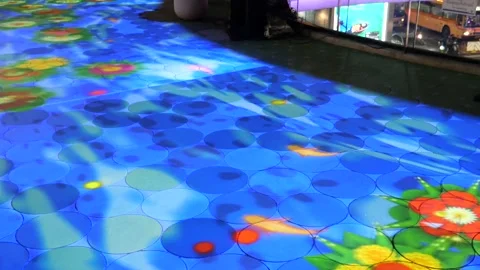 Projection mapping of floating krathong during Festival of lights Video stock 338032333