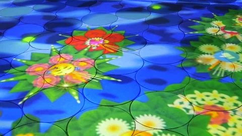 Projection mapping of floating krathong during Festival of lights Video stock 338032545