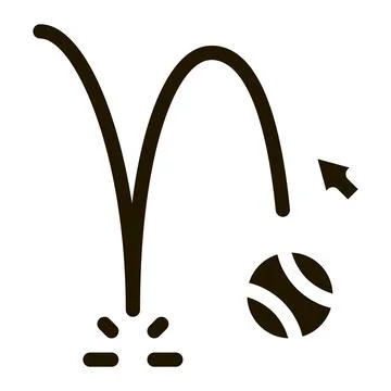 Projection of motion falling ball icon Vector Glyph Illustration Stock Illustration