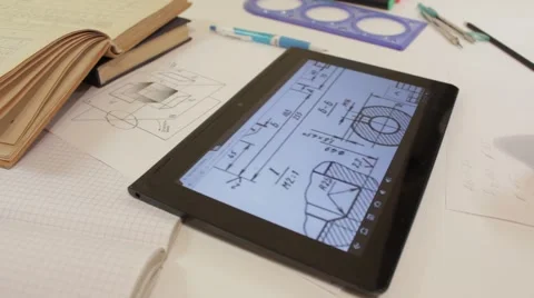 Projection. New Technology Tablet Device. 스톡 동영상 49970461