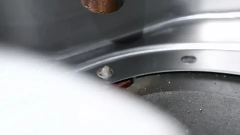 Projection Nut Welding with Copper Electrode and Bright Sparks Видео 348591161