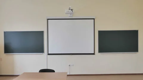 Projection Screen And Chalkboards for Classroom Use 스톡 동영상 172288823