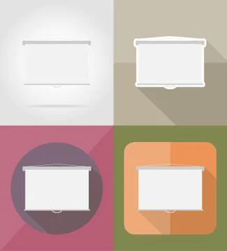 Projection screen flat icons vector illustration Stock Illustration