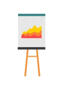 Projection Screen with a Graph Icon Stock Illustration