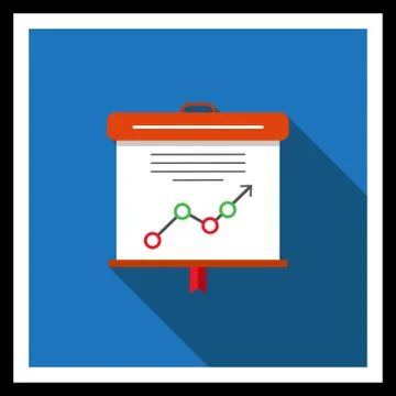 Projection screen with graph 스톡 일러스트