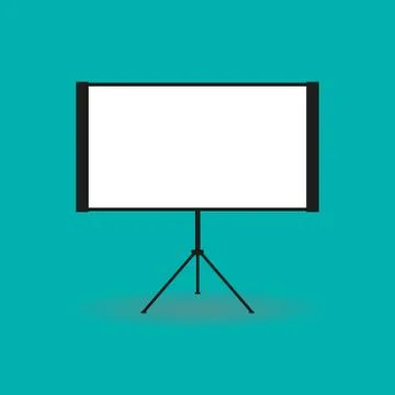 Projection screen or board presentation flat icon. Vector illustration. Stock Illustration