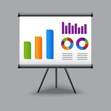 Projection screen presentation board vector. Stock Illustration