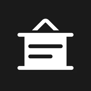 Projection screen for presentation dark mode glyph ui icon Stock Illustration