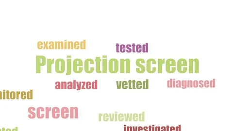 Projection Screen Tag Cloud Animated On White Background 動画素材 107228281