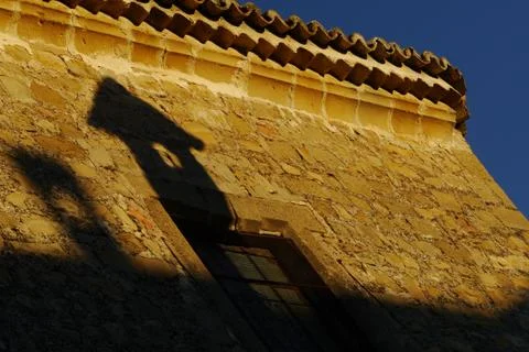 Projection of the shadow of a chimney Stock Photos
