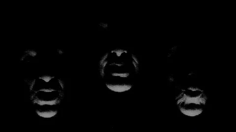 Projection of the speaker's face in absolute darkness Stock Footage 84702164