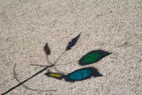 Projection of a structure on the sand Stock Photos