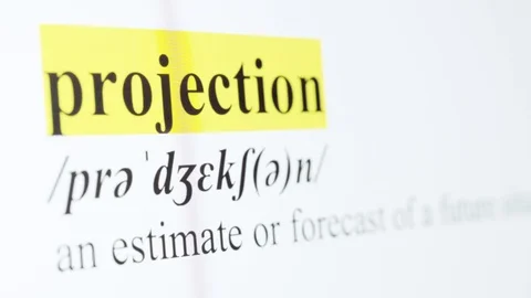 Projection Text Macro Shot Highlighted in Yellow Color On Computer Screen Stock Footage 123224410