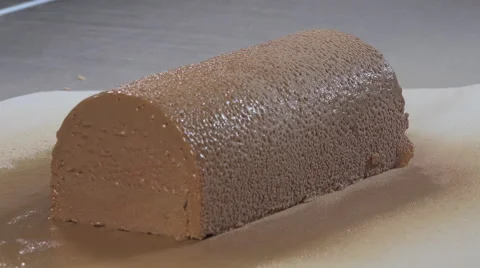 Projection of the topcoat of the yule log Video stock 57924635