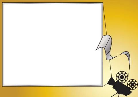 Projector And Screen Gold And Silver Stock Illustration