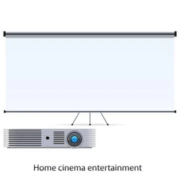 Projector and screen Stock Illustration