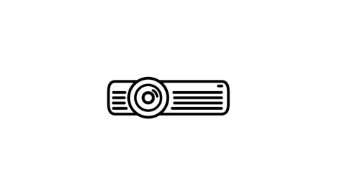 Projector animated icon displaying digital media presentation tool outline Vídeo Stock 341962130