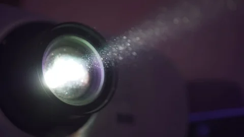 Projector Beam Closeup Polluted Air Dust Particles Smog Toxic Stock-Footage 118650996