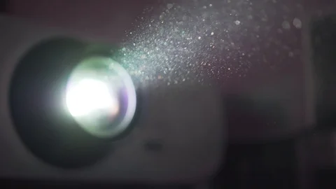 Projector Beam Closeup Polluted Air Dust Particles Smog Toxic Stock-Footage 118651086