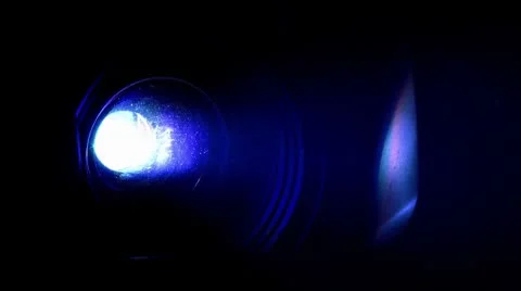 Projector, blue light and smoke Video stock 8955214