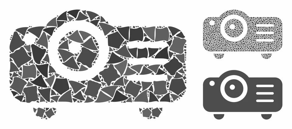 Projector Composition Icon of Bumpy Parts Illustrazione stock