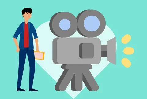 Projector Concept Illustration Vector Style Illustration Stock Illustration