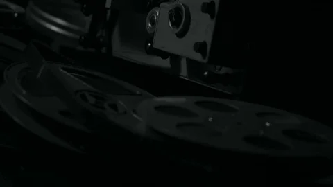 Projector in a dark room, the camera movement. Stock Footage 70842297