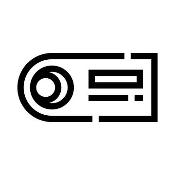 Projector device broadcasting entertainment visuals concept Stock Illustration