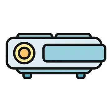 Projector device broadcasting visual content for presentation Stock Illustration