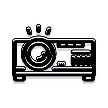 Projector device casting light rays for presentation Stock Illustration