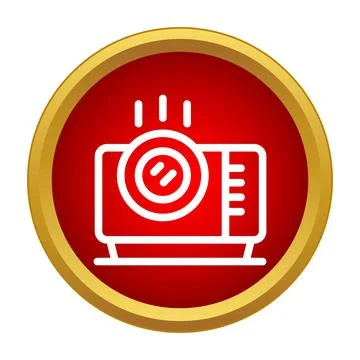 Projector device icon for multimedia presentations and cinema Stock Illustration