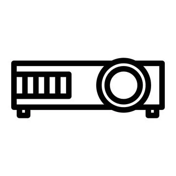 Projector device icon in Outline Style. Line Art Stock Illustration